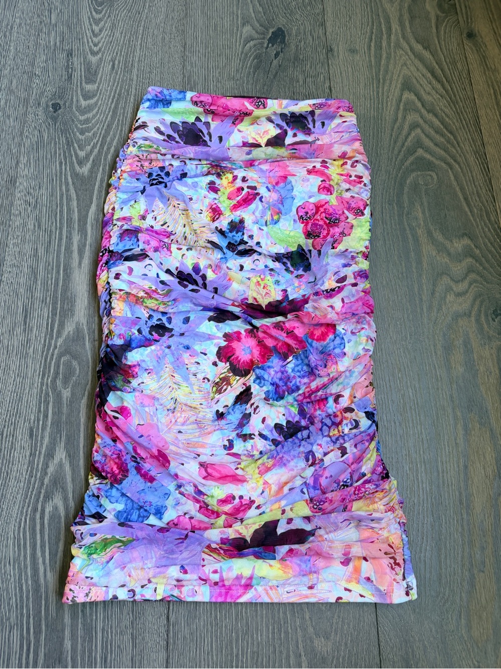 Exotica ExoticAthletica Blessings Net Mesh Ruched Midi Skirt Size Medium